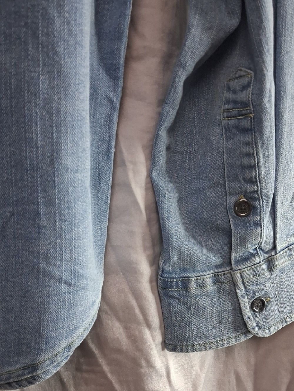 FRYE Light Wash Denim Western Shirt - Picture 8 of 9